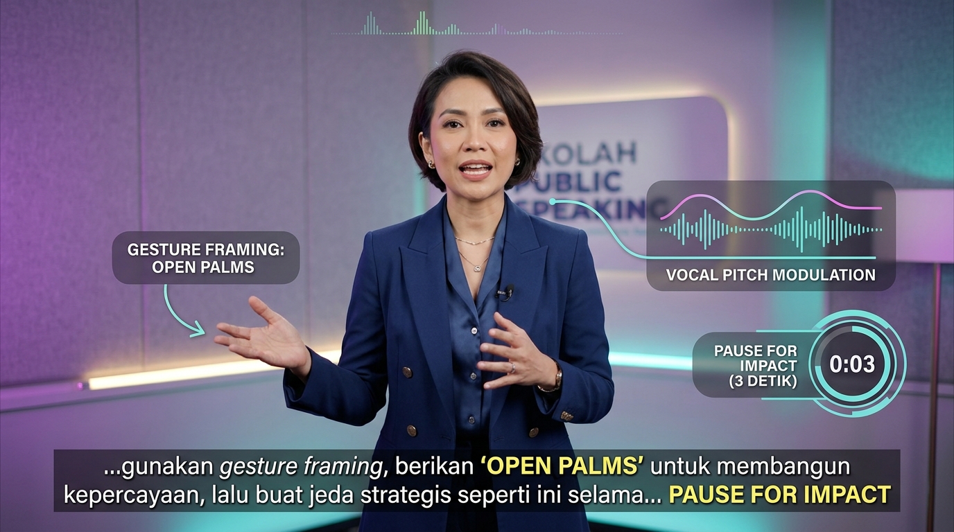Visual Callout Teknik Vokal, Gesture Framing & Pause for Impact